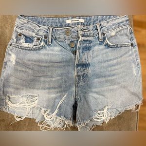GRLFRND Helena Cut-Off Denim Shorts